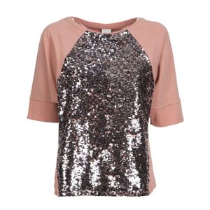 Sweatshirt with sequins and batwing sleeves