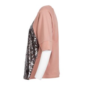 Sweatshirt with sequins and batwing sleeves