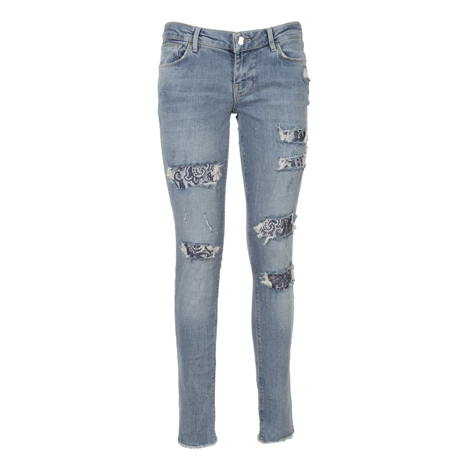 Ultra skinny jeans with lace inserts 