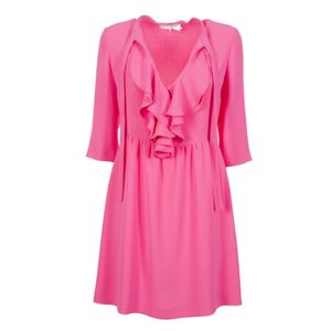 Abito rosa con rouge