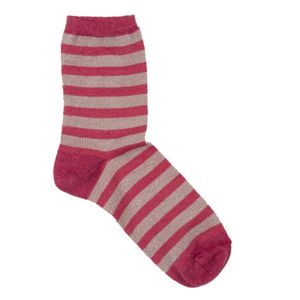 Red striped socks in linen blend