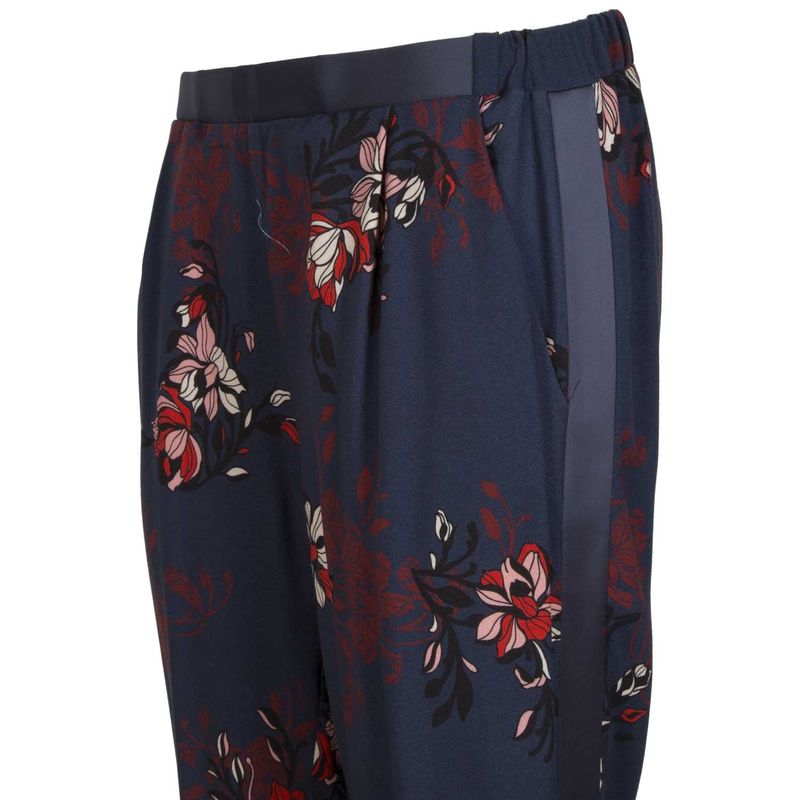 Pantalone_stile_pigiama_blu_con_stampa_fiori_e_fascia_satinata_M_1