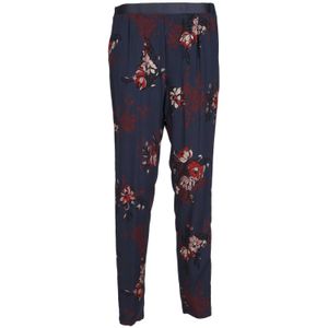 Blue pajama style trousers with floral print and satin band