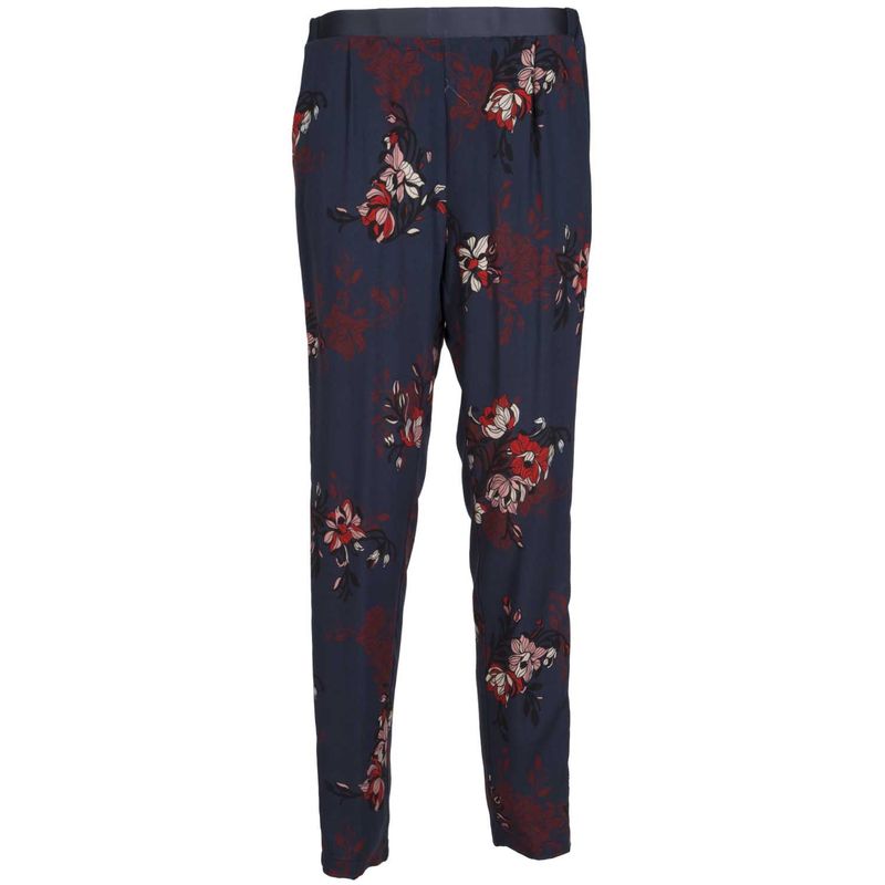 Pantalone_stile_pigiama_blu_con_stampa_fiori_e_fascia_satinata_M_2