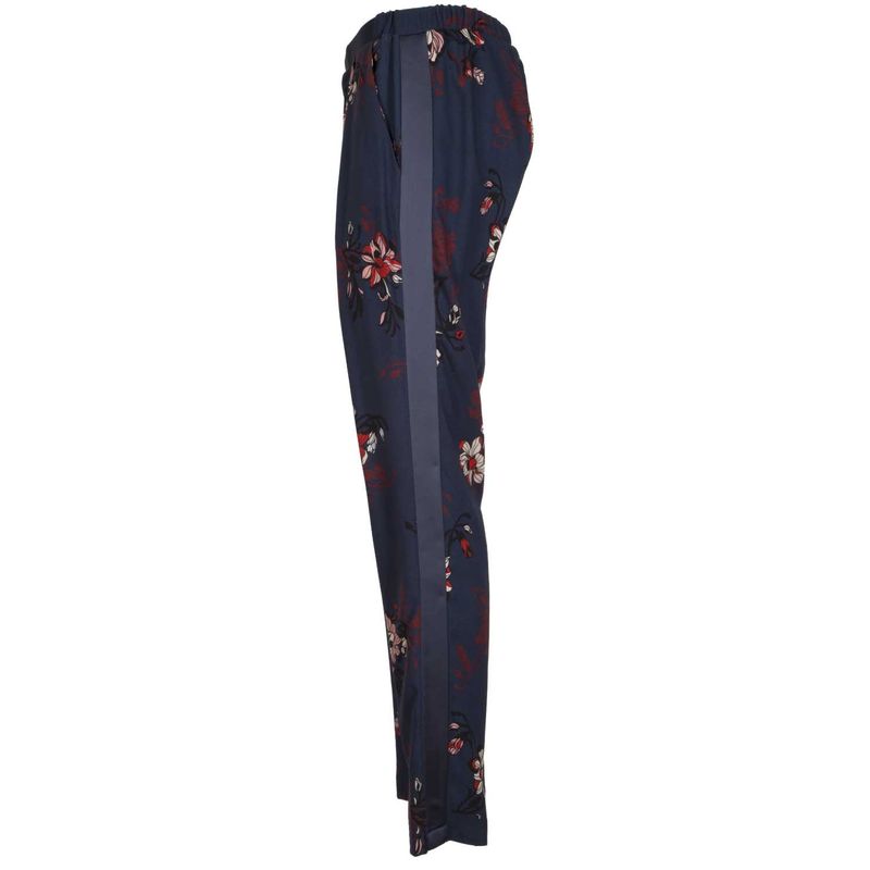 Pantalone_stile_pigiama_blu_con_stampa_fiori_e_fascia_satinata_M_3
