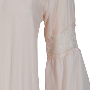 Georgette blouse with puff sleeves and lace details