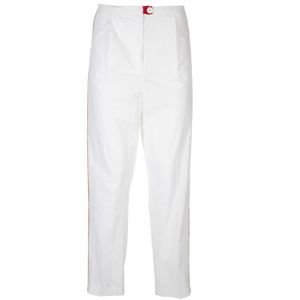 Pantaloni Rubye bianchi con banda rosso e oro laterale
