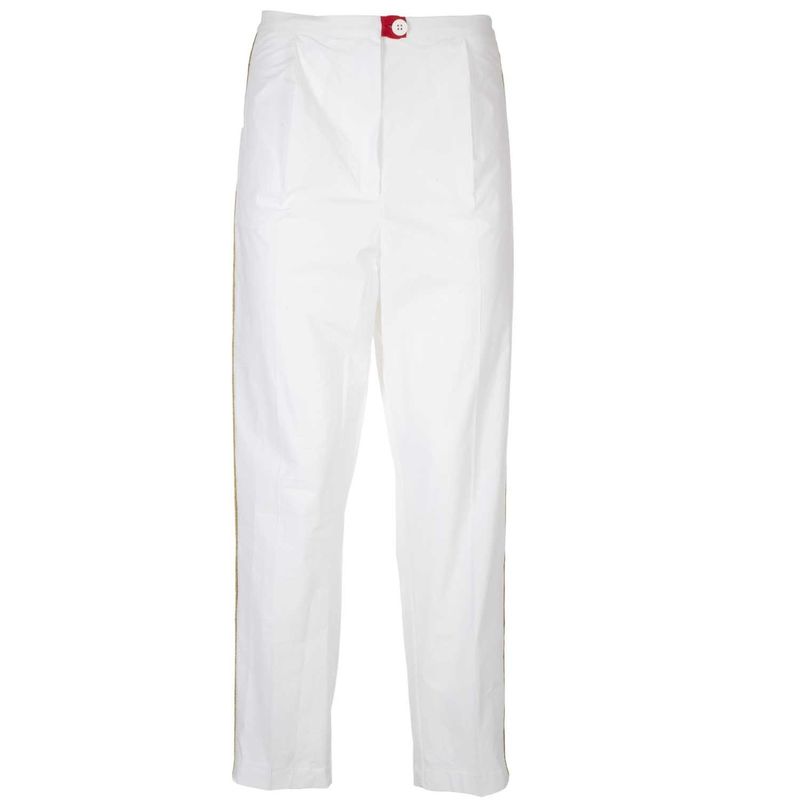 Pantaloni_Rubye_bianchi_con_banda_rosso_e_oro_laterale_38_1