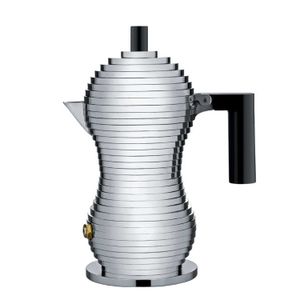 Caffettiera espresso con dettagli neri 6 tazze -