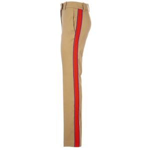 Beige trousers with contrasting bands