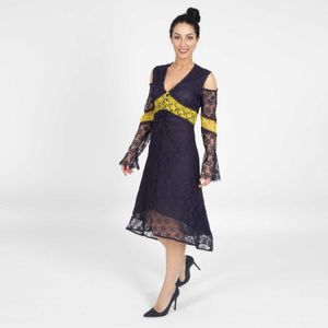 Floral macrame dress