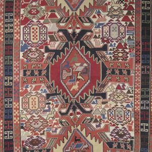 Sumak carpet with silk background