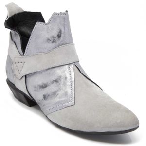 Silver ankle boot with side zip