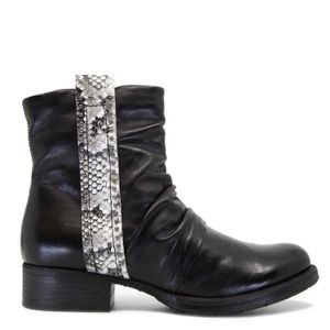 Ankle boot with side python band