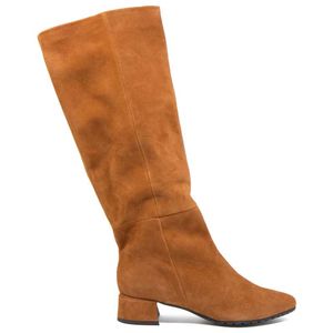High suede boot with heel