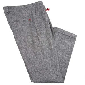 Gray melange trousers with turn-ups