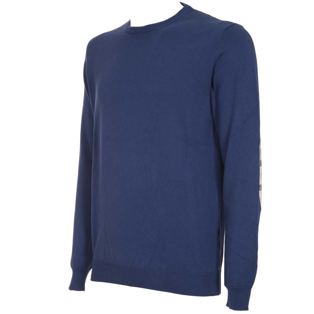 Uomo AQUASCUTUM regular fit cotone Pullover Con Cappuccio Pullover Blu 