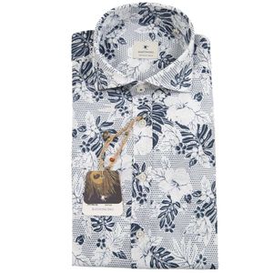 White linen shirt with flowers