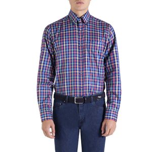 Multicolored checked cotton shirt