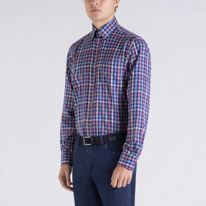 Multicolored checked cotton shirt