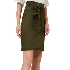 Gonna corta in gabardine con fiocco