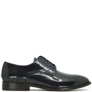 Navy blue lace-up in smooth leather