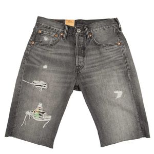 Bermuda 501 in denim with abrasions
