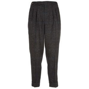 Pantalone a carota in lana e seta