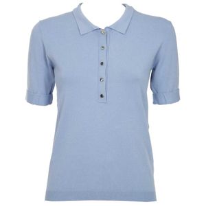 Polo azzurra in viscosa Iraq