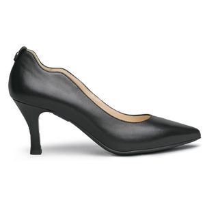 Wavy leather neckline