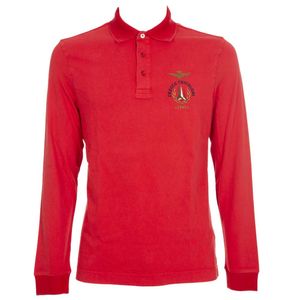 Long-sleeved polo shirt in cotton jersey