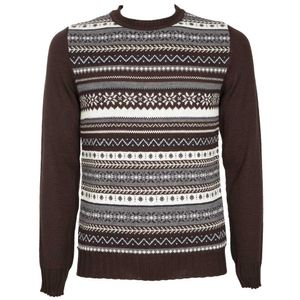 Jacquard patterned crewneck pullover