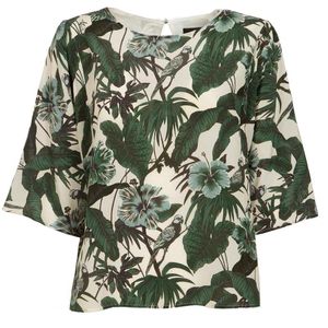 Blusa in seta stampa floreale Avori