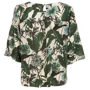 Blusa in seta stampa floreale Avori