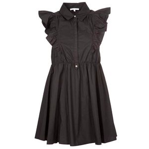 Sleeveless cotton dress with rouches
