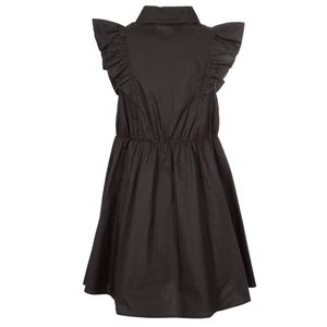 Sleeveless cotton dress with rouches
