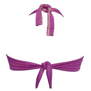 Purple bikini top with lurex