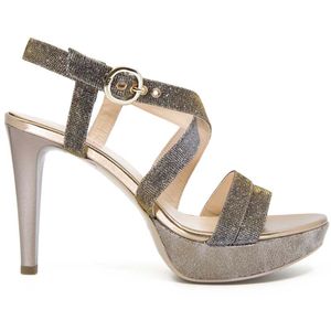 Sandalo con strass e tacco