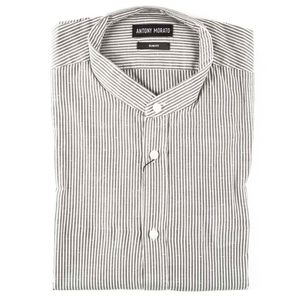 Gray striped slim fit shirt