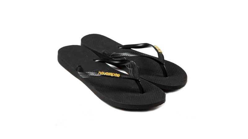 Havaianas slim logo hot sale metallic flip flops