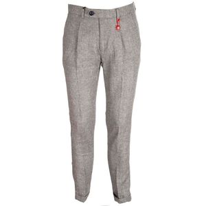 Gray melange trousers with turn-ups