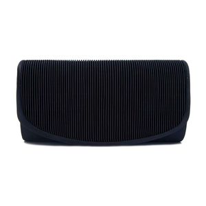 Black clutch bag with striped pattern