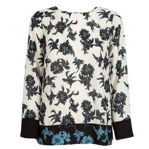 Blusa in raso con fiori stampati