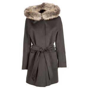 Virgin wool coat with fur