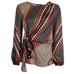 Blusa a fantasia con fiocco frontale