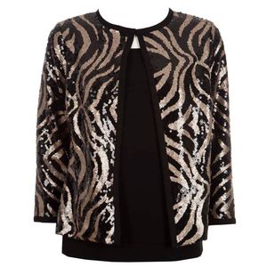 Cardigan senza bottoni con paillettes