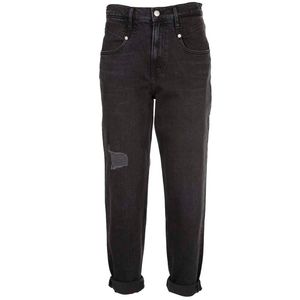 Jeans nero a vita alta Mom Fit