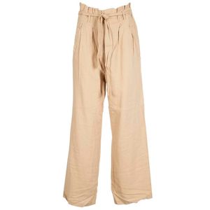 Wide trousers in linen and viscose