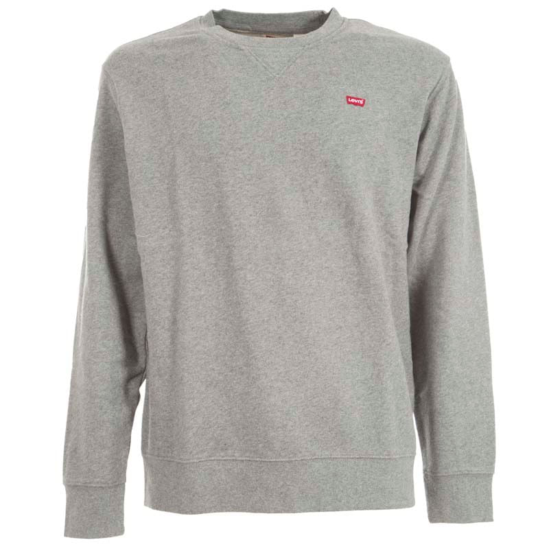 Levi's - Gray crewneck sweatshirt with embroidered logo on Arteni.it