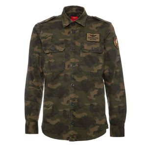 Camouflage jacket with logo patch
